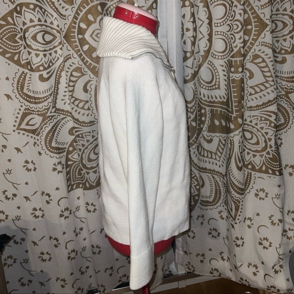 NWT white half zip pullover sweater - Picture 7 of 9